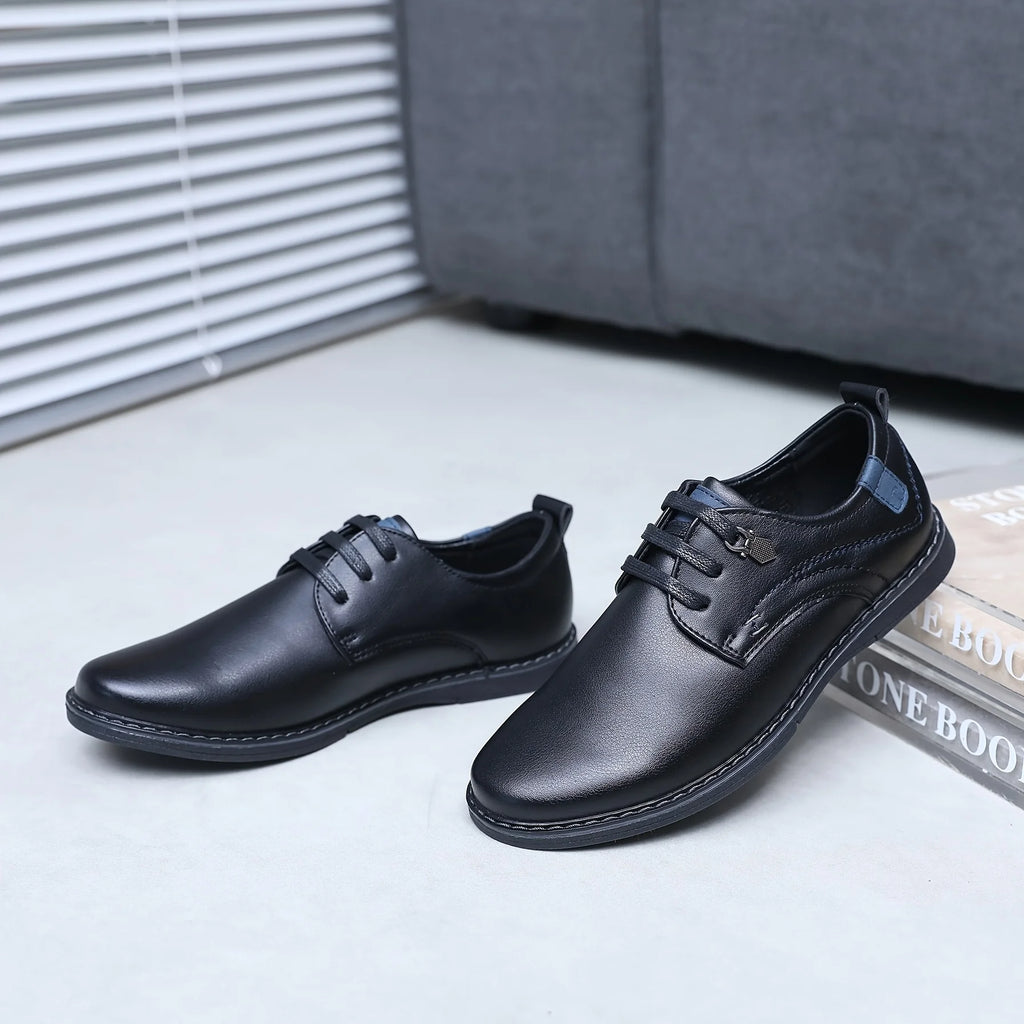 Kids Boys Black Lace Up Oxford Shoes Formal School Uniform Footwear For Boys