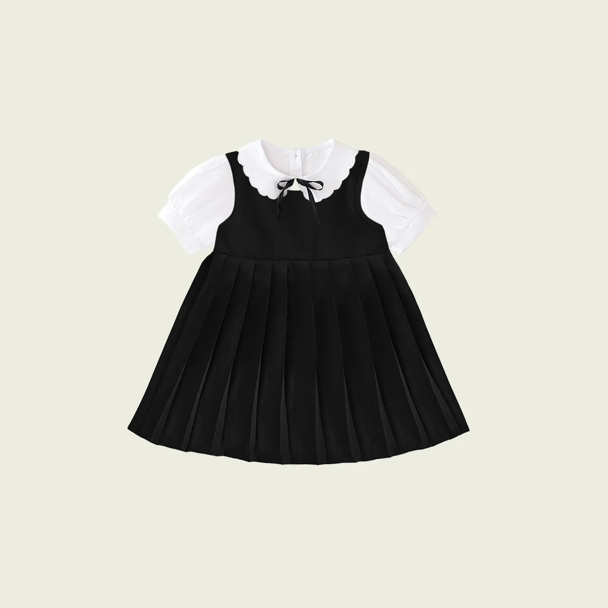 Kids White Blouse Pleated Skirt Sets Sundress Black for Girls Elementary School Student Uniform Suit Blue School Children Dress