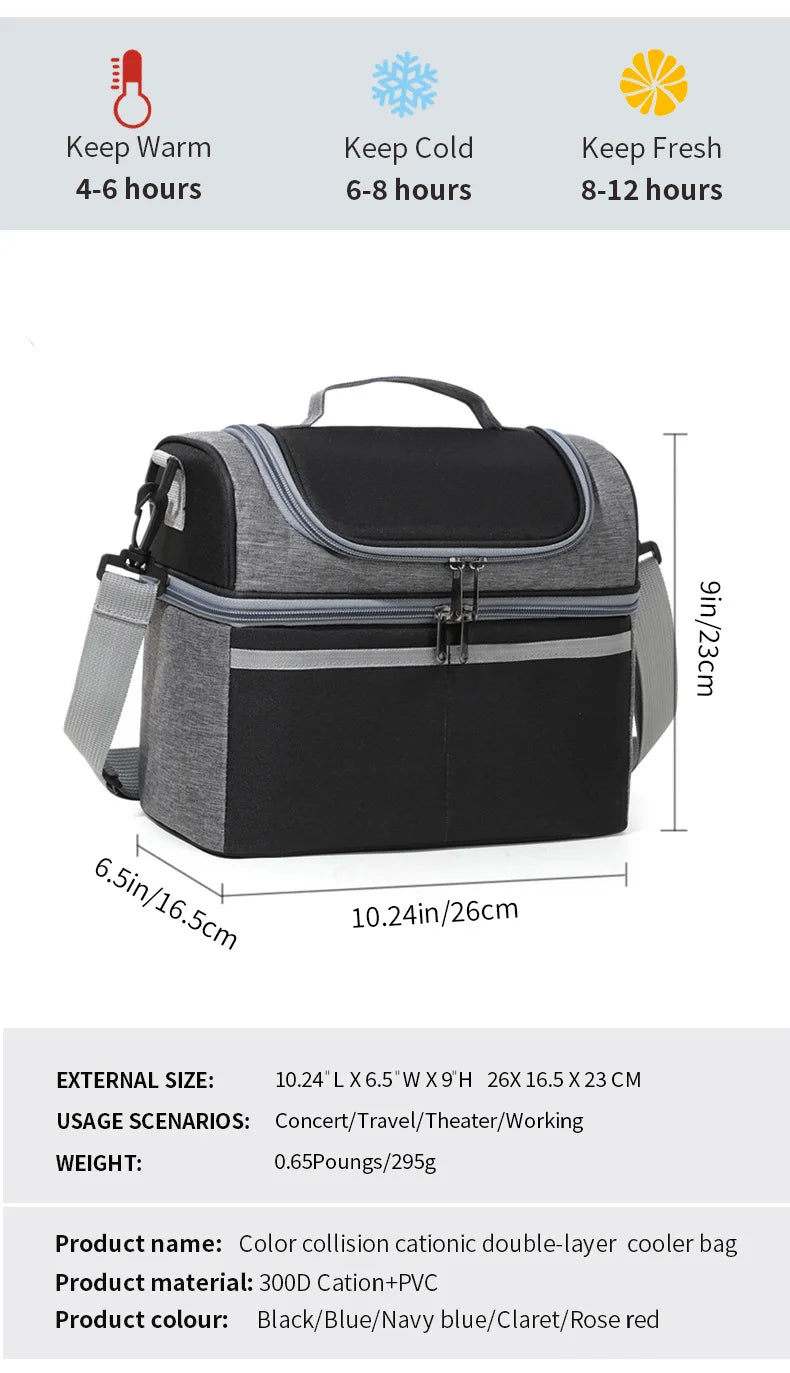 Insulated Lunch Bag Large Lunch Bags For Women Men Reusable Lunch Bag With Adjustable Shoulder Strap