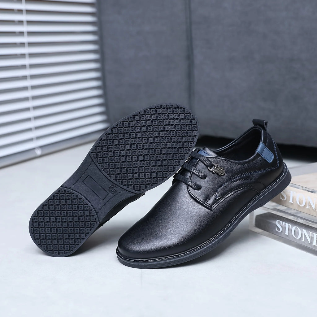 Kids Boys Black Lace Up Oxford Shoes Formal School Uniform Footwear For Boys