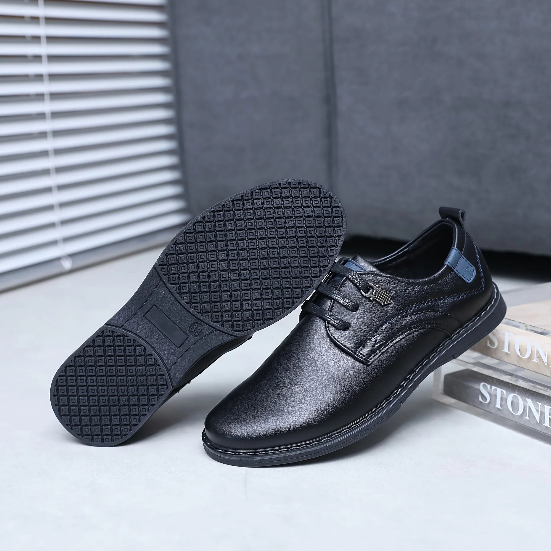 Kids Boys Black Lace Up Oxford Shoes Formal School Uniform Footwear For Boys