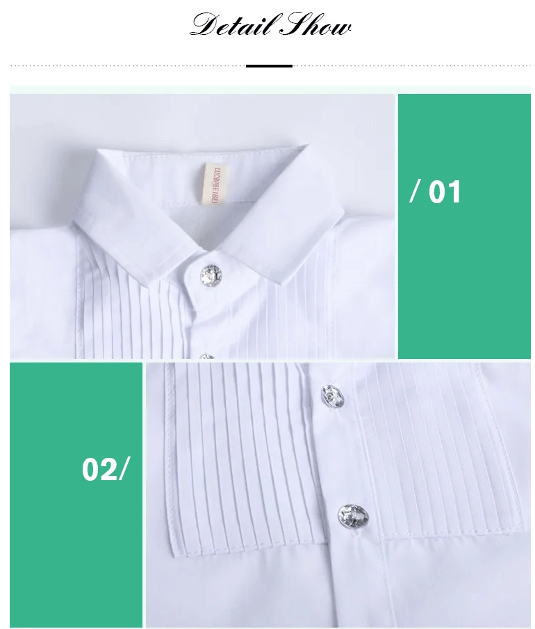 Baby Toddler Teenage Clothes School Uniform Boys Shirts White Long Sleeve Turn-down Collar Kids Shirt For Boys Children Tops