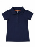 School Essentials Girls' Short-Sleeve School Uniform Polo Shirt – Navy