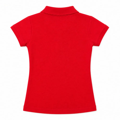 Boys' Classic Short-Sleeve School Uniform Polo Shirt – Red
