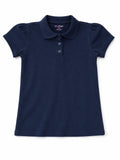 Delia's Girl Girls' Puff-Sleeve School Uniform Polo Shirt – Navy