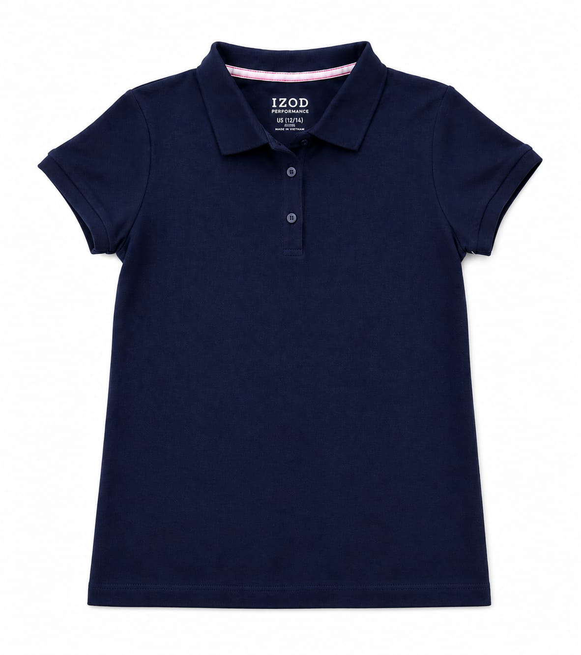 IZOD Girls' Performance Short-Sleeve School Uniform Polo Shirt – Navy