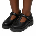 Girls' Chunky Star-Embossed Mary Jane School Shoes – T-Strap