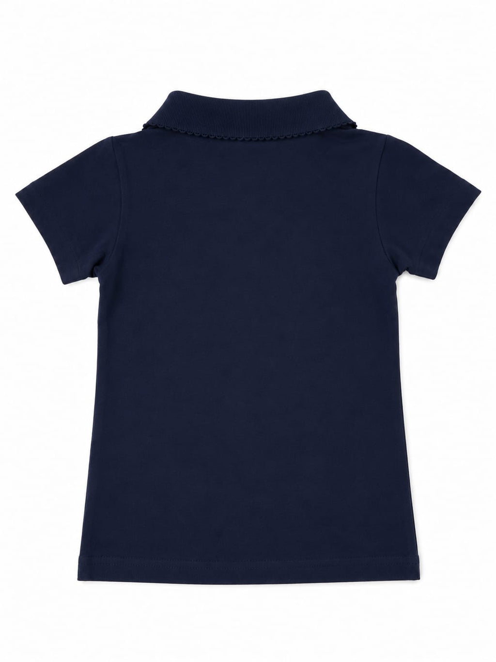 School Essentials Girls' Short-Sleeve School Uniform Polo Shirt – Navy